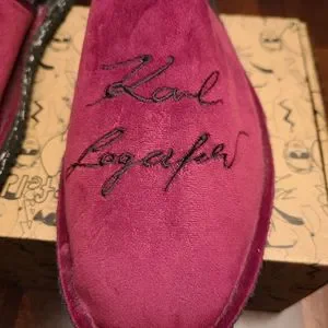 Karl Lagerfeld Embroidered Logo Velvet Mens Slippers Karl Lagerfeld | Shoes | Karl Lagerfeld Embroidered Logo  main image 2